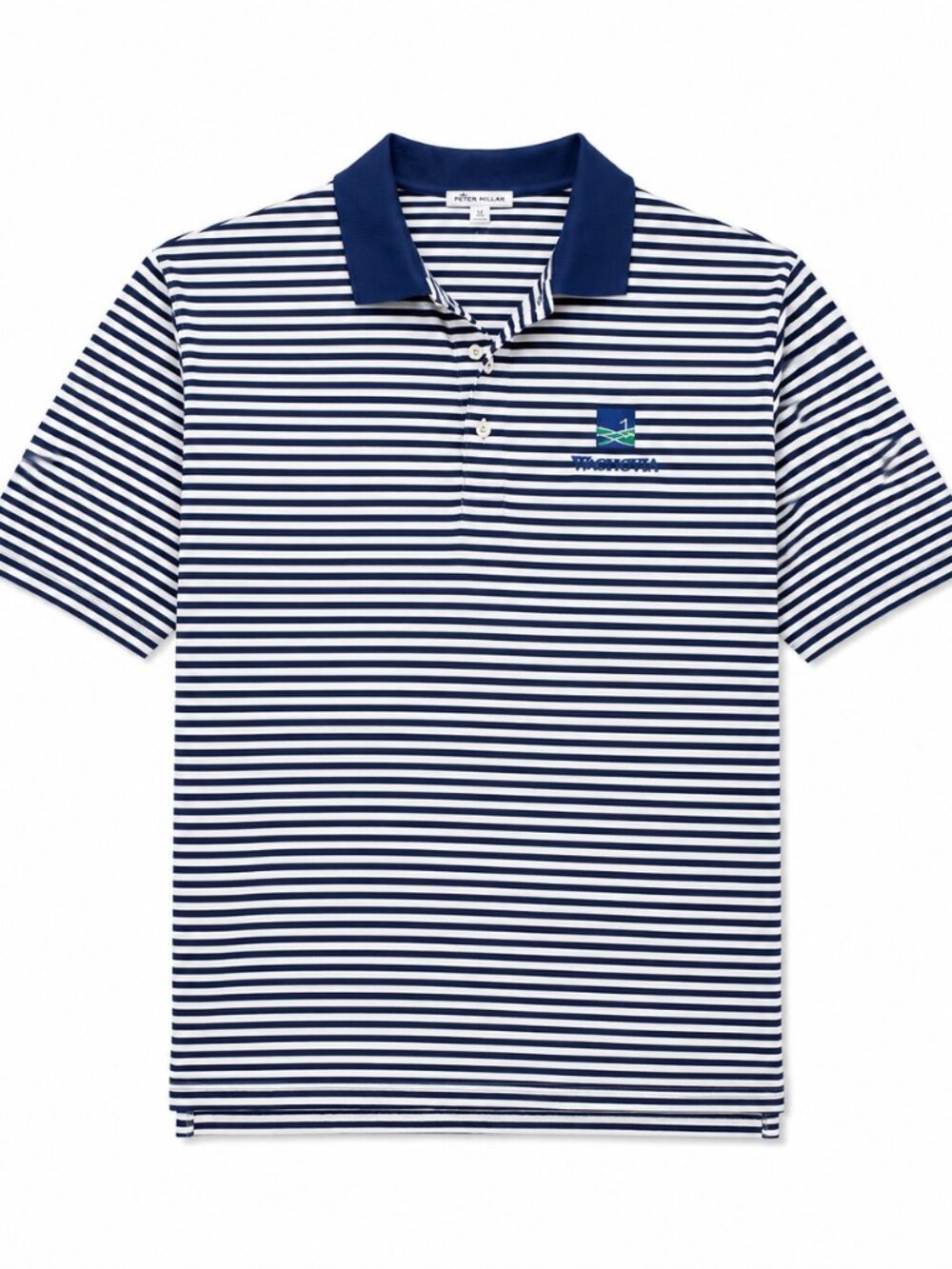 Peter Millar Crown Sport Polo Men’s XL Blue White Stripe Golf Shirt Performance